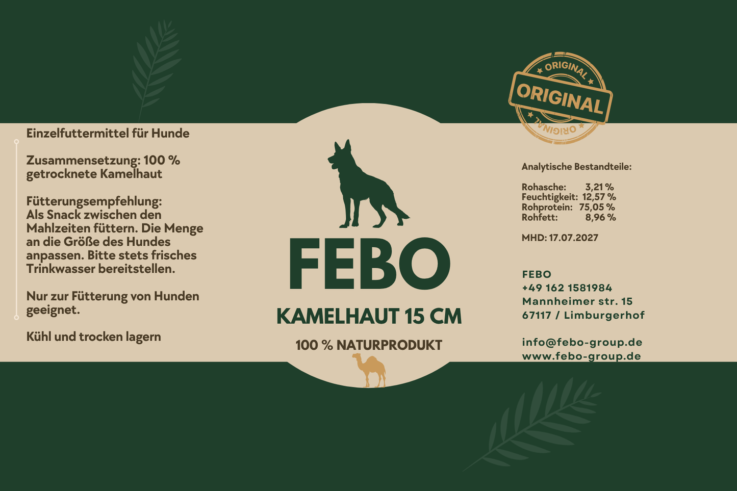 KAMELHAUT 15 cm