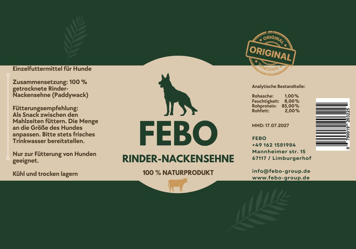 RINDER-NACKENSEHNE (PADDYWACK) 500 gr