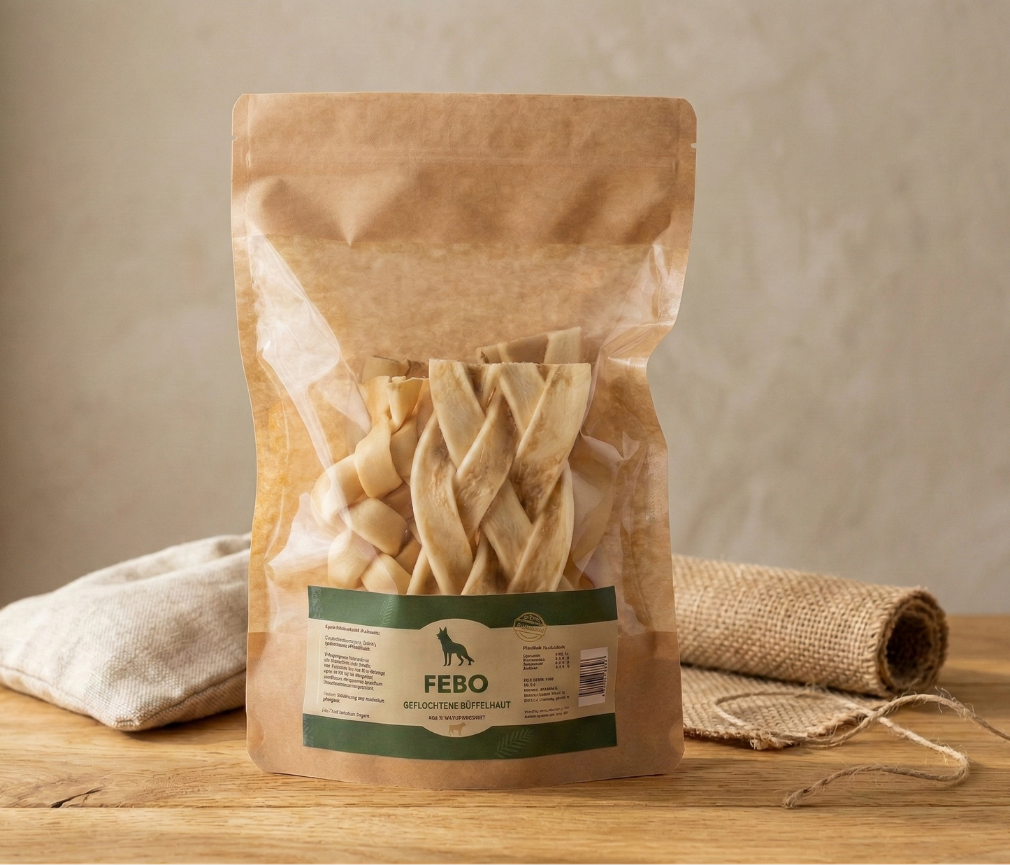 Getrocknete Geflochtene Büffelhaut