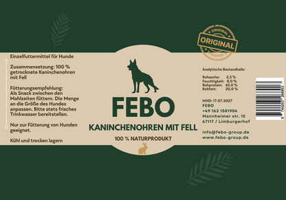 KANINCHENOHREN MIT FELL 500 gr
