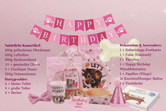 Geburtstagsset für Hündinnen – Exklusive (16-teilig)